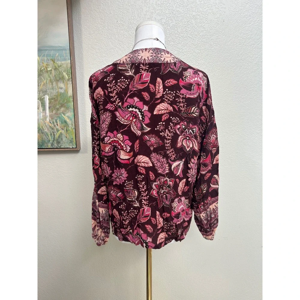 Michael Stars boho print cardigan open front flowy top